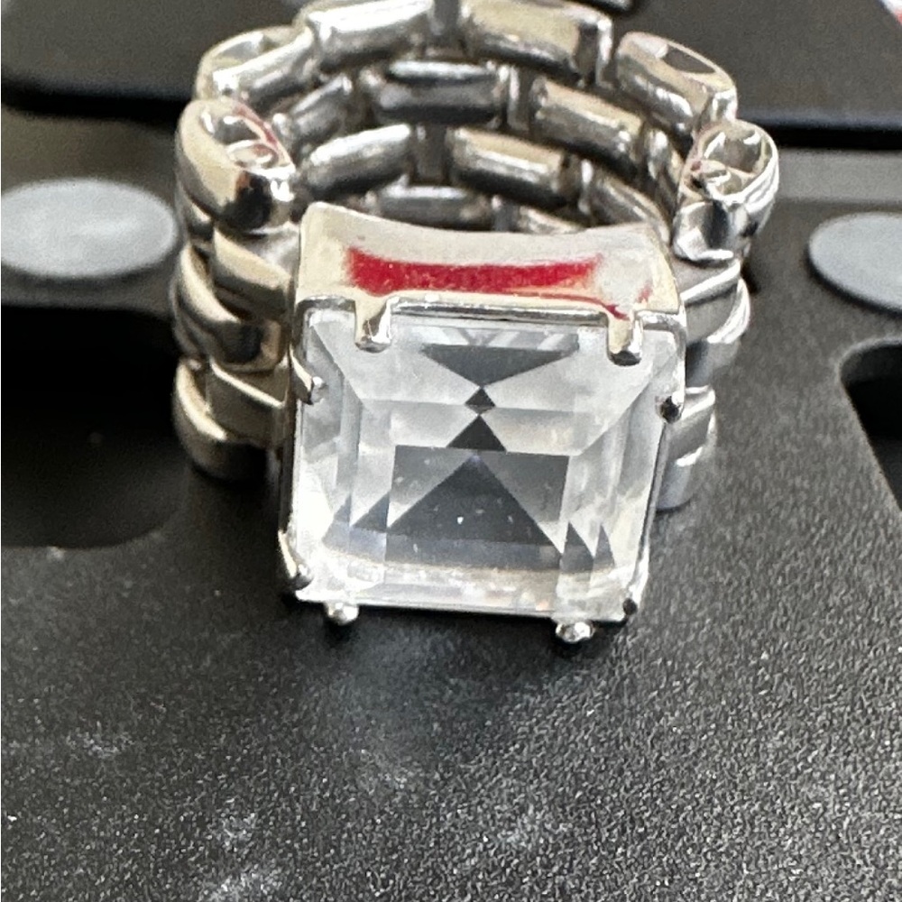 Daniel Swarovski Swarovski Stilla Square Cut .925 SS w Emerald Cut Crystal-RARE - Picture 7 of 10